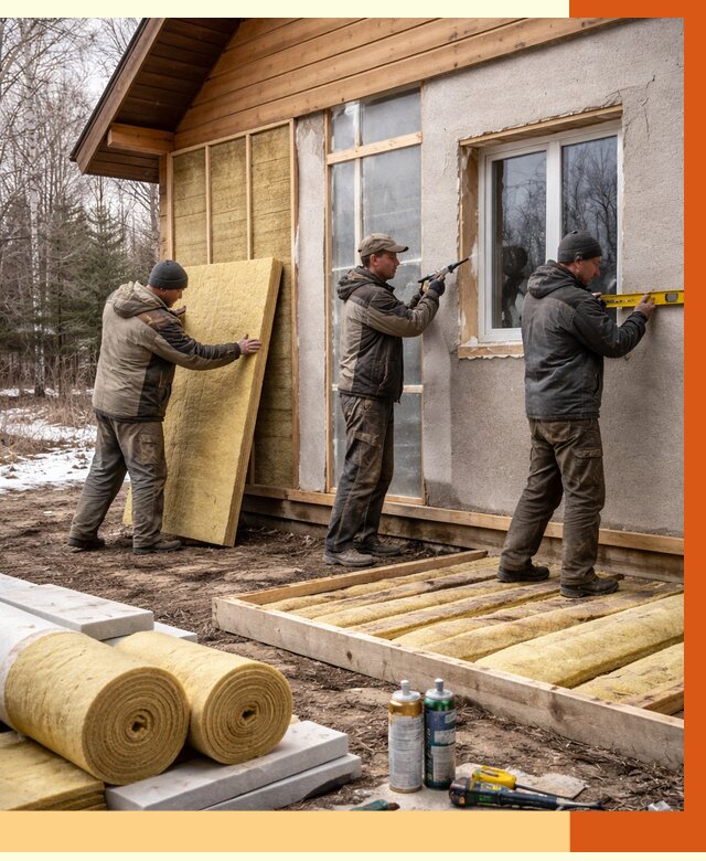 Утепление дачного дома в Петропавловске-Камчатском от 4921 руб/м2 — недорого | ТепломастерПтк