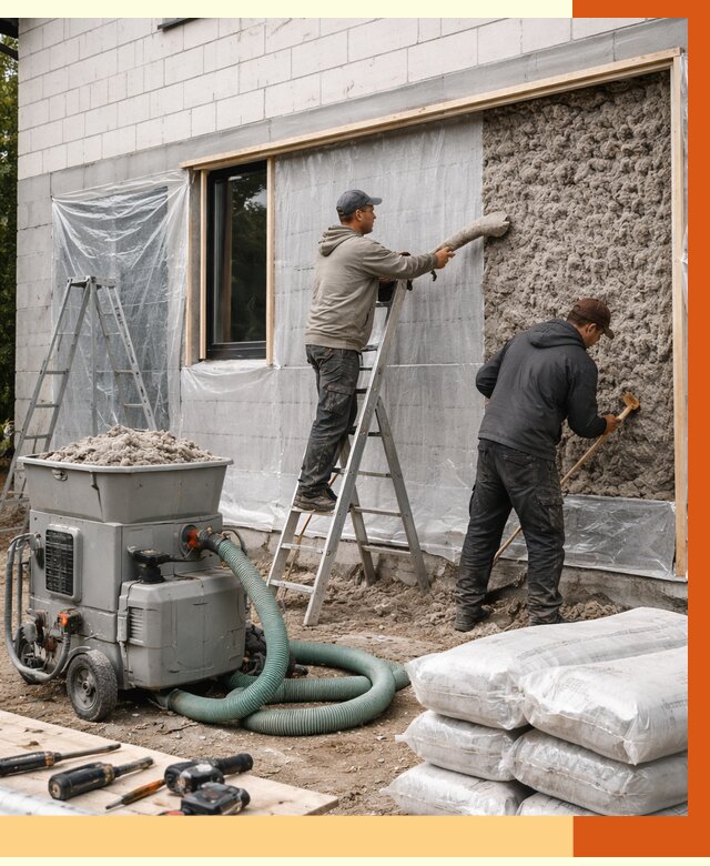 Утепление дома из газобетона эковатой в Петропавловске-Камчатском от 4662 руб./м2 | ТепломастерПтк