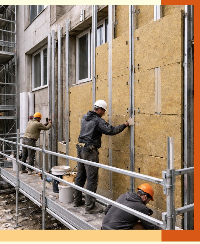 Утепление вентилируемого фасада в Петропавловске-Камчатском от 5802 руб/м2 — монтаж и утепление вентфасад | ТепломастерПтк